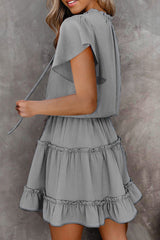 Glen Smocked Mini Dress - Light Olive