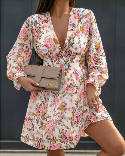 Throwin' Shade Floral Smocked Ruffle Dress