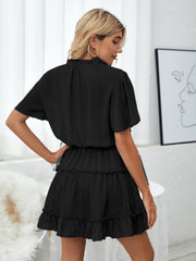 Slow It Down Smocked Tassel Dress - Black