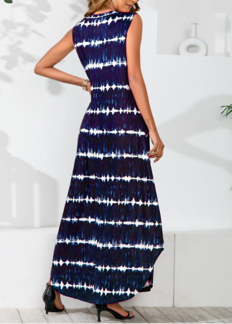 Powell Striped Adjustable Maxi Dress - Navy