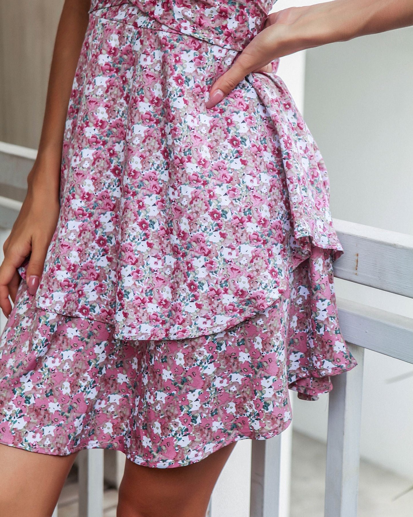 Riggs Smocked Floral Ruffle Tiered Dress