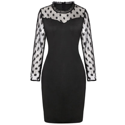 Carmina Statement Sleeve Bodycon Dress - Black - FINAL SALE