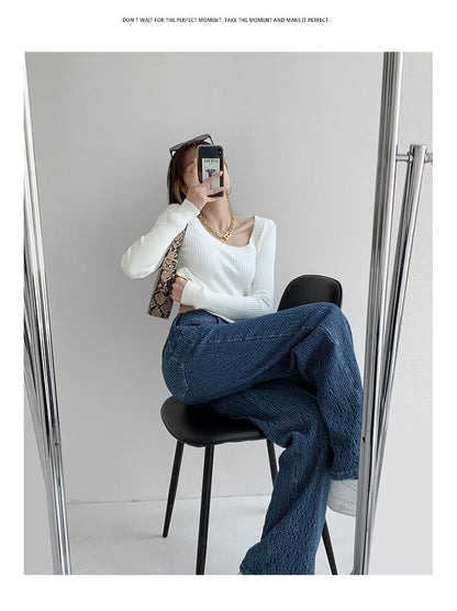 KittenAlarm - Women Jeans High Waist Casual Streetwear y2k Baggy Office Lady New Fashion Korean Denim Trousers Female Straight Wide Leg Pants