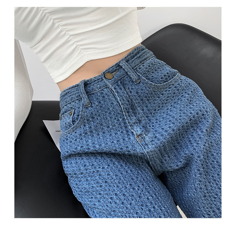 KittenAlarm - Women Jeans High Waist Casual Streetwear y2k Baggy Office Lady New Fashion Korean Denim Trousers Female Straight Wide Leg Pants