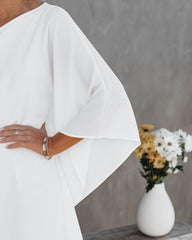 Side To Side One Shoulder Statement Dress - White