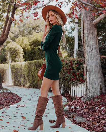 Americas Sweetheart Long Sleeve Dress - Hunter Green