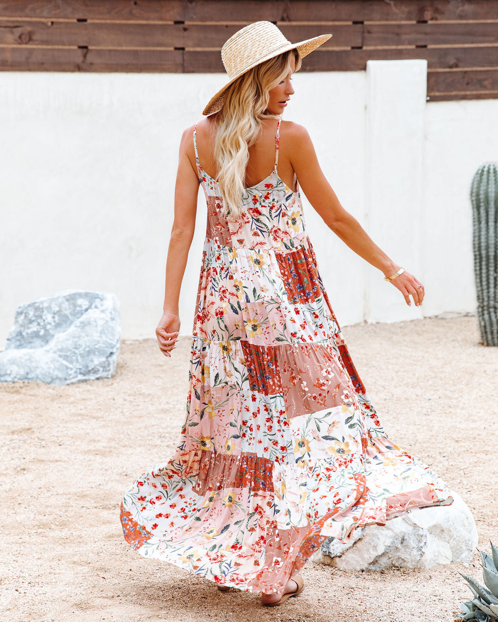 Beauty In Bloom Patchwork Boho Maxi Dress