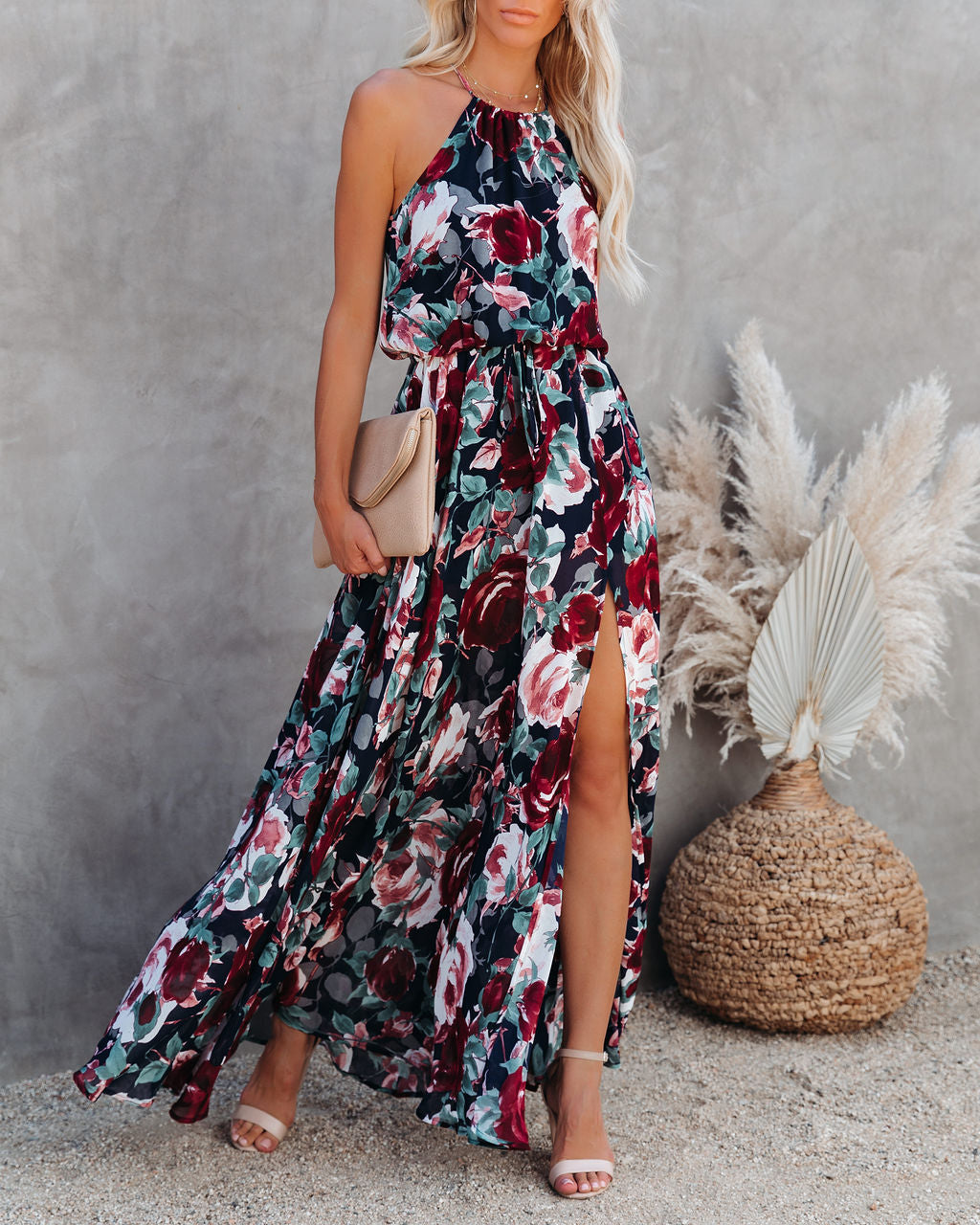 Bloomed Halter Maxi Dress