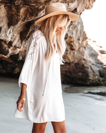 Calabasas Lace Cover-Up Dress - Off White