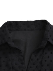 Casual Black Button Embellished Mesh Dress