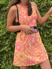 Casual Round Neck Sleeveless Vest Dress ins