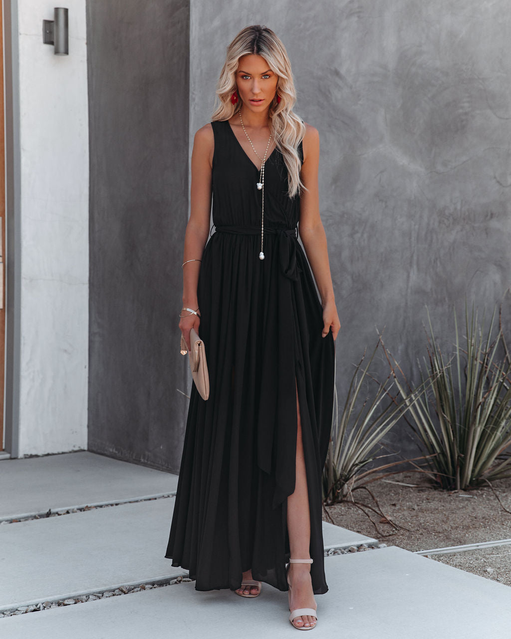 Diana Sleeveless Maxi Dress - Black