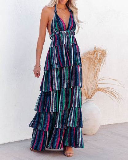 Esperanza Tiered Halter Maxi Dress