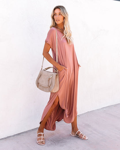 Farmers Market Pocketed Modal Maxi Dress - Marsala