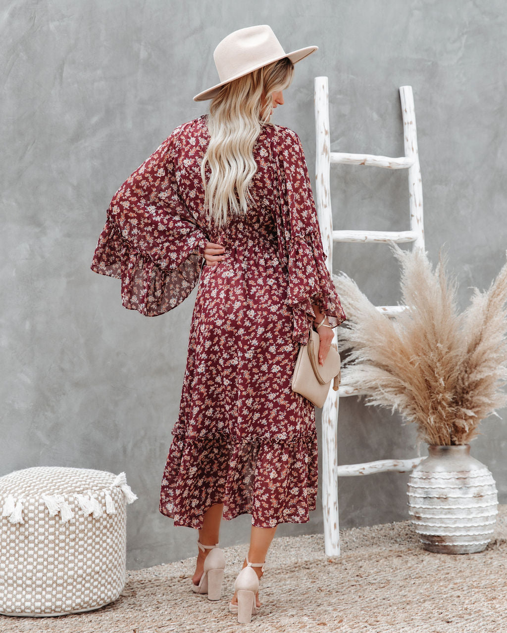 Hailey Floral High Low Midi Dress