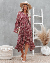 Hailey Floral High Low Midi Dress