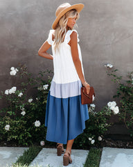 Melody Of Summer Pocketed High Low Tiered Midi Dress