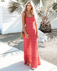 My Fair Lady Floral Ruffle Maxi Dress