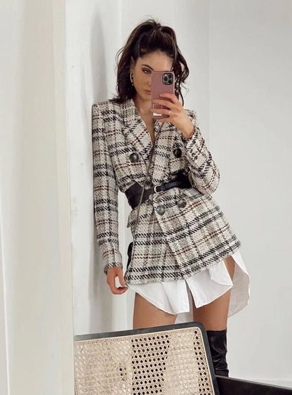 MARTA CHECK BLAZER & SKORT