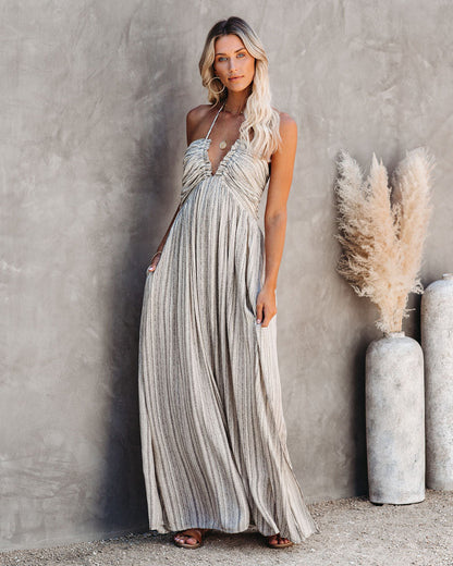 PREORDER - Renesmae Pocketed Halter Maxi Dress