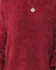 So In Love Knit Sweater Dress - Dark Mauve