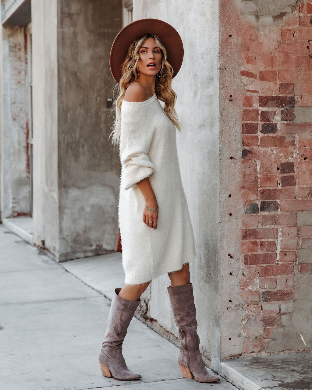 So In Love Knit Sweater Dress - Ivory - FINAL SALE