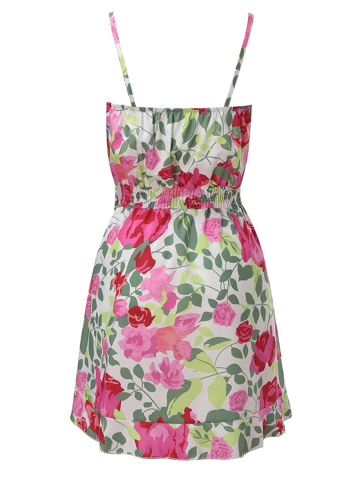 V-Neck Sleeveless Floral Print Suspender Dress