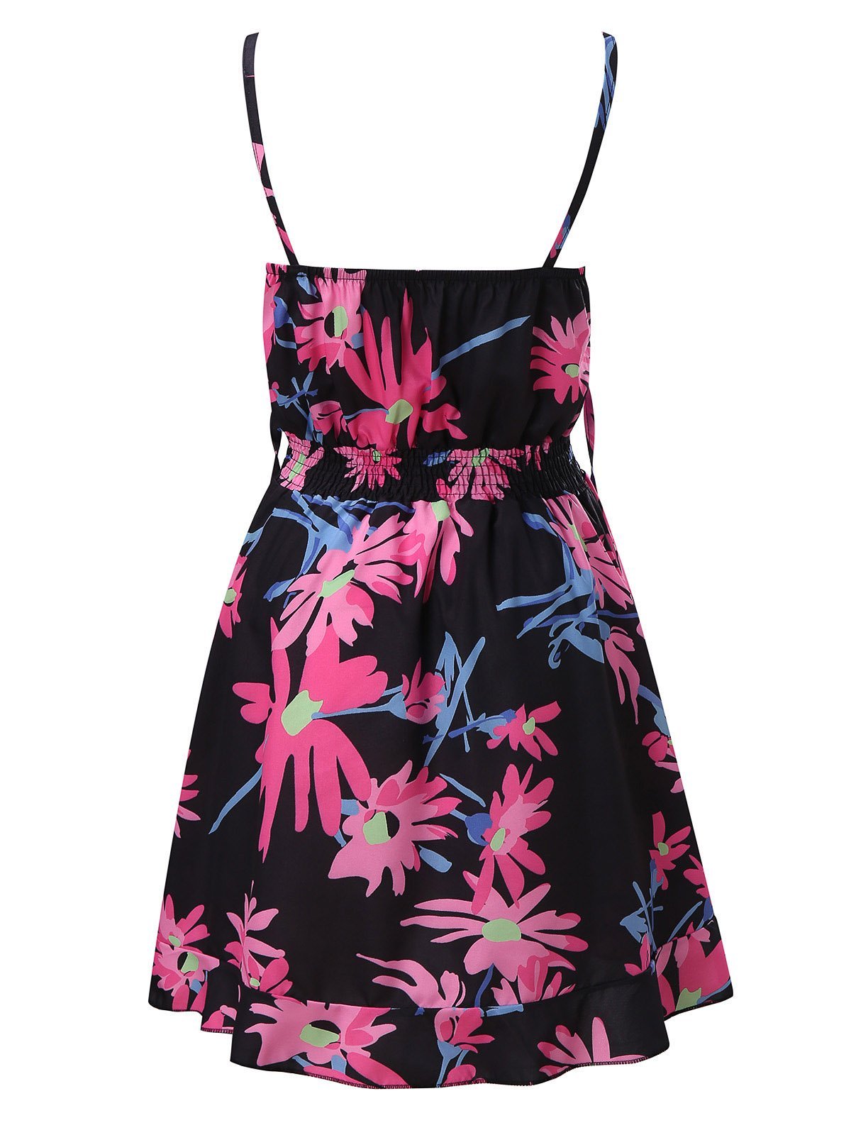 V-Neck Sleeveless Floral Print Suspender Dress