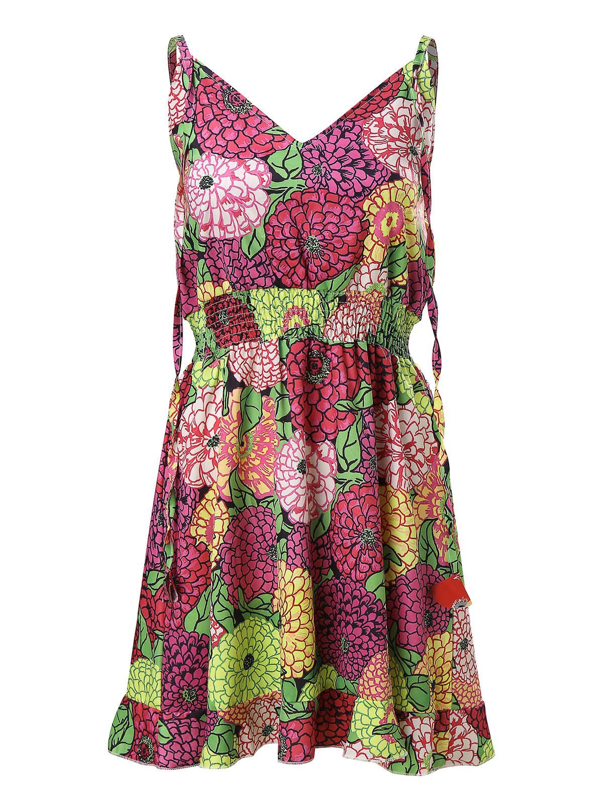 V-Neck Sleeveless Floral Print Suspender Dress