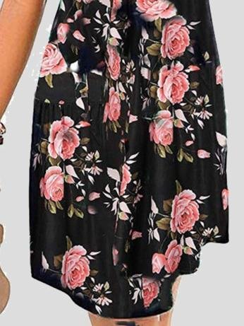 V-neck Sleeveless Print Mini Dress